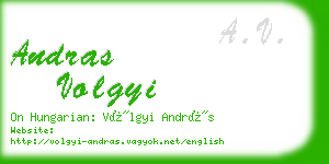 andras volgyi business card